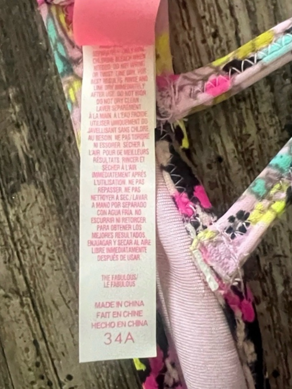 Victoria's Secret PINK The Fabulous Bikini Top | Hot Pink Sequin Swim | Size 34A - Picture 6 of 6